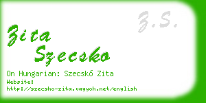 zita szecsko business card